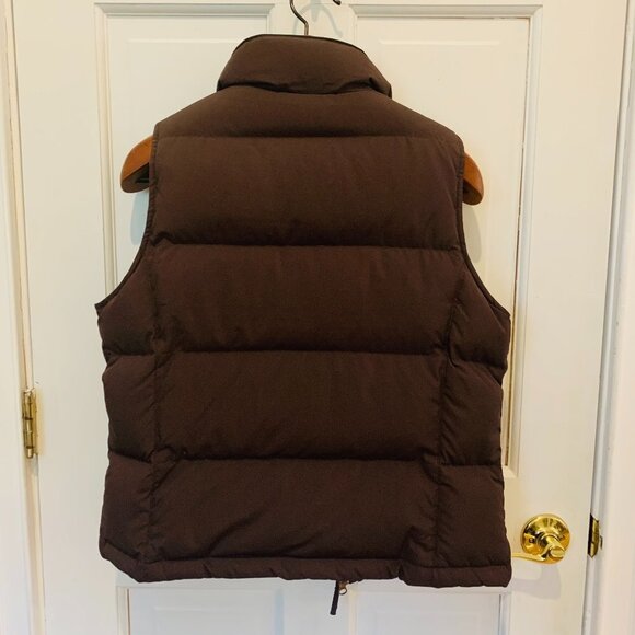 Vintage LL Bean Puffer Vest Jacket Women's Brown Down Insulated Size Small - Picture 3 of 9